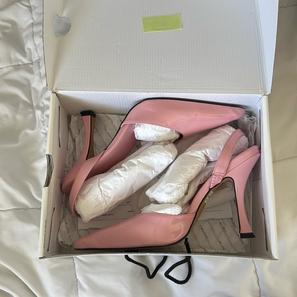 glossy barbie pink Aldo heels